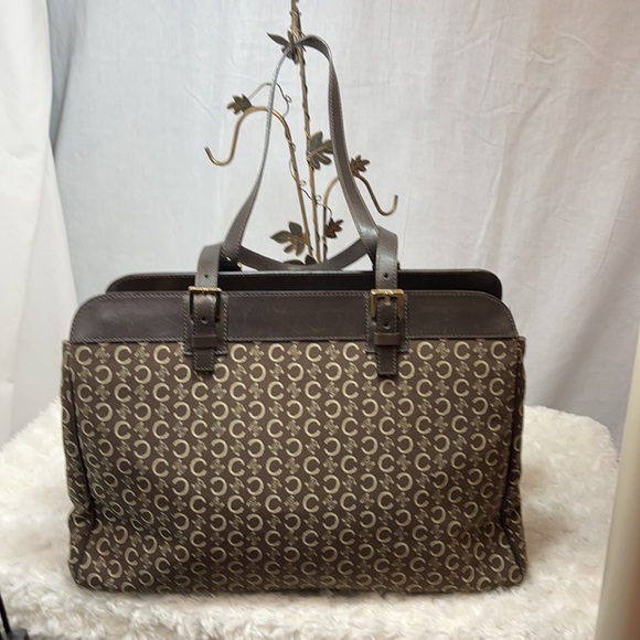 Celine Macadam Brown Tote Bag in Canvas with Gold hardware - Picture 2 of 12